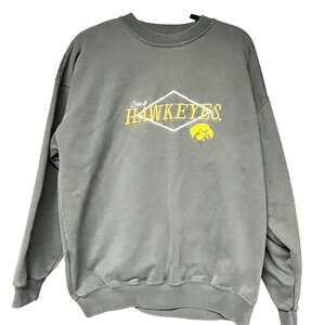 Vintage Large Unisex Iowa Hawkeyes Dodger black yellow crew neck sweatshirt